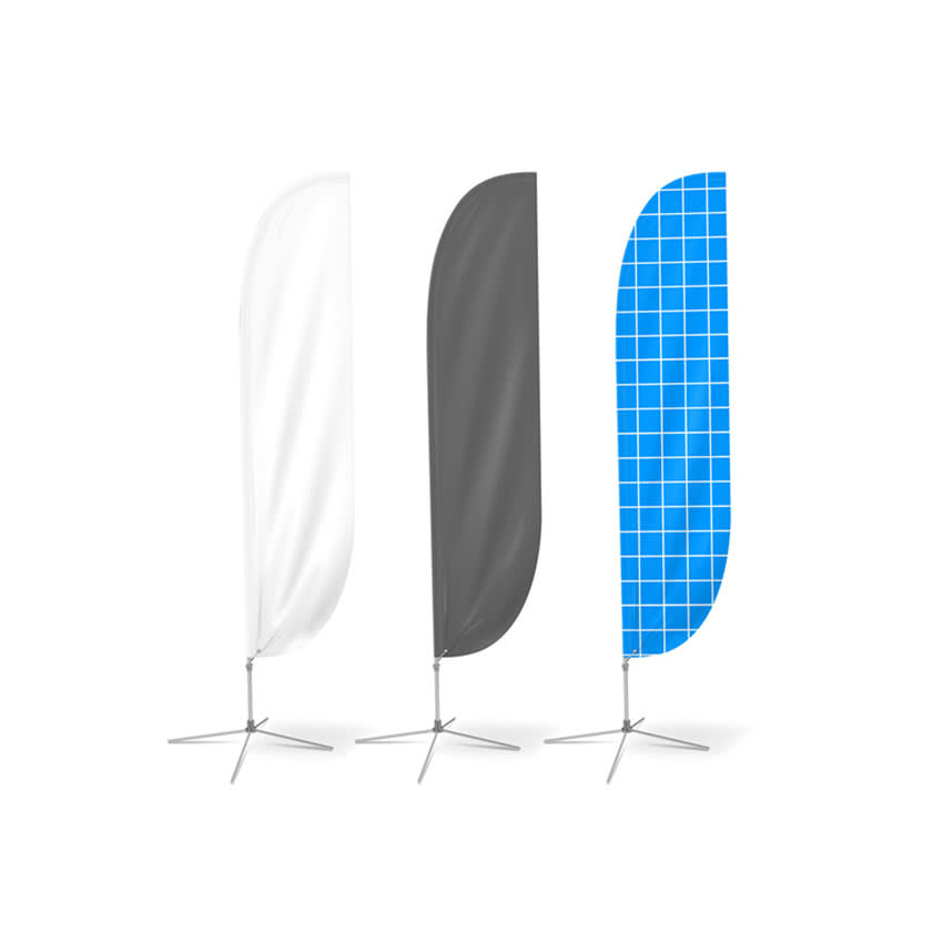 Small(65.3*200cm) Convex Feather Banners 9ft - POS04 Image 
