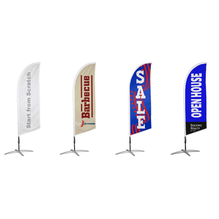 Small(65.3*200cm) Angled Feather Banners 9ft - POS07 Image 