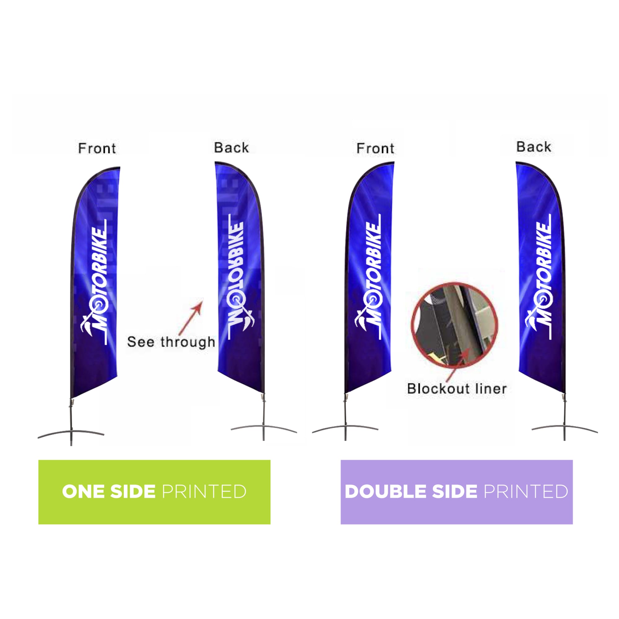 Large(80.5*400cm) Angled Feather Banners 15ft - POS09 Image 