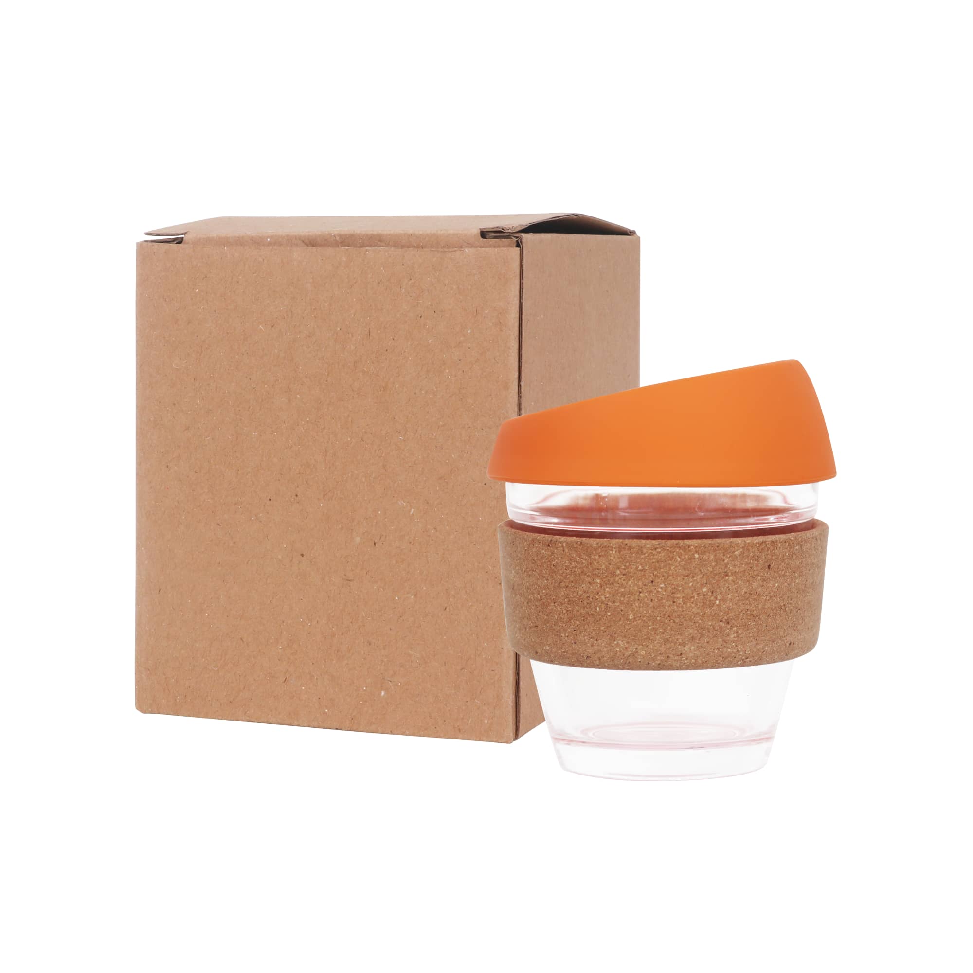 8 OZ Reusable Glass Coffee Cup with Cork Band - PXD018 Image 