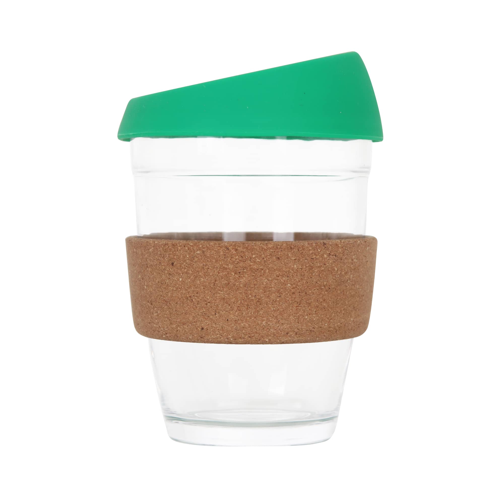 12 OZ Reuasble Glass Coffee Cup with Cork Band - PXD019 Image 