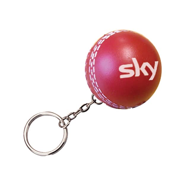 Keyring with Cricket Ball Stress Reliever - PXR171 Image 