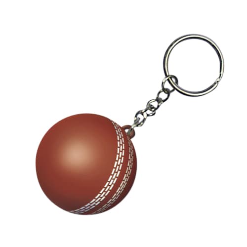 Keyring with Cricket Ball Stress Reliever - PXR171 Image 