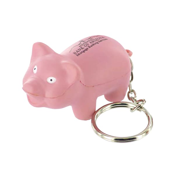 Keyring with Mini Pig Stress Item - PXR176 Image 