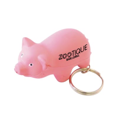 Keyring with Mini Pig Stress Item - PXR176 Image 
