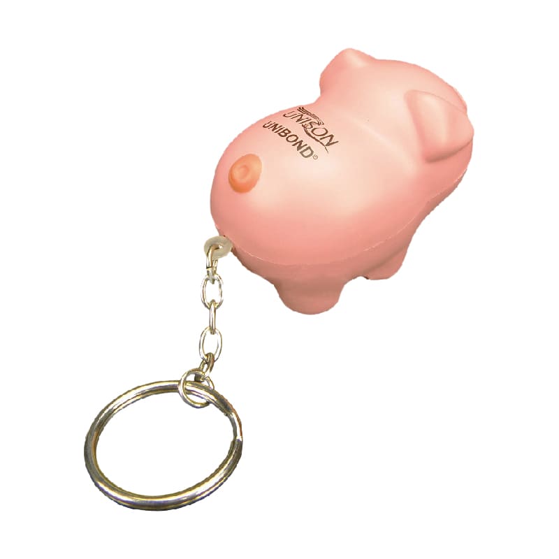 Keyring with Pig Stress Reliever - PXR185 Image 