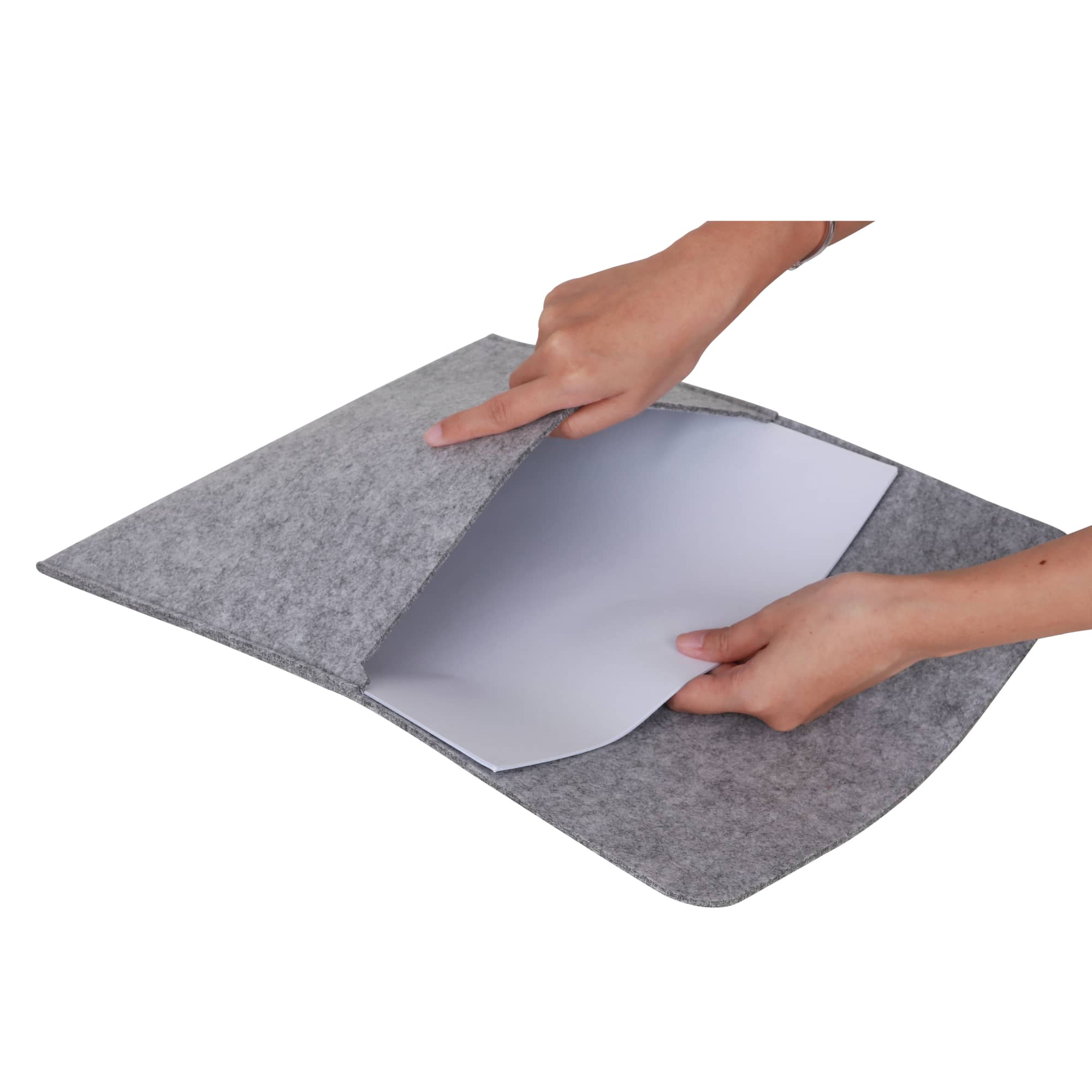 Small Grey Felt File Pouch - PXS011 Image 