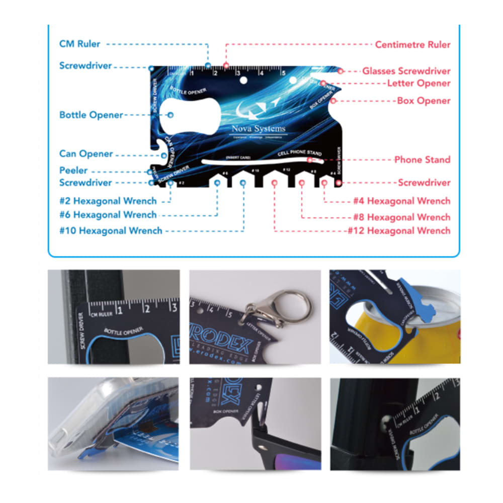 Full color print Card- sized Multi-tool