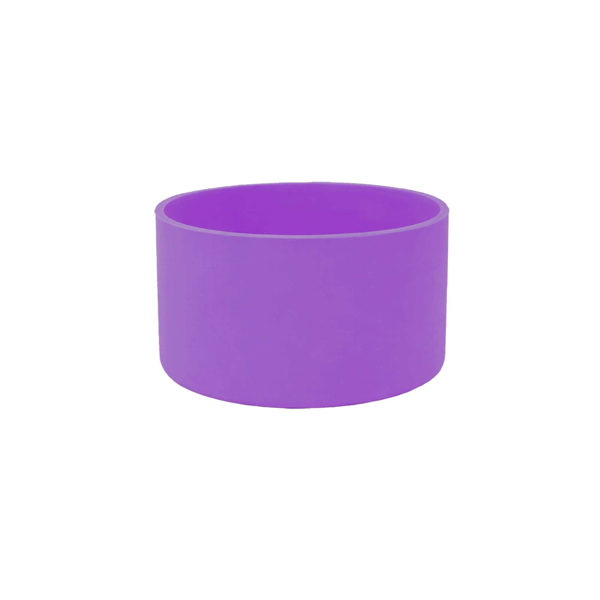 A silicone boot for tumbler in purple, featuring a smooth finish and a simple, solid design.