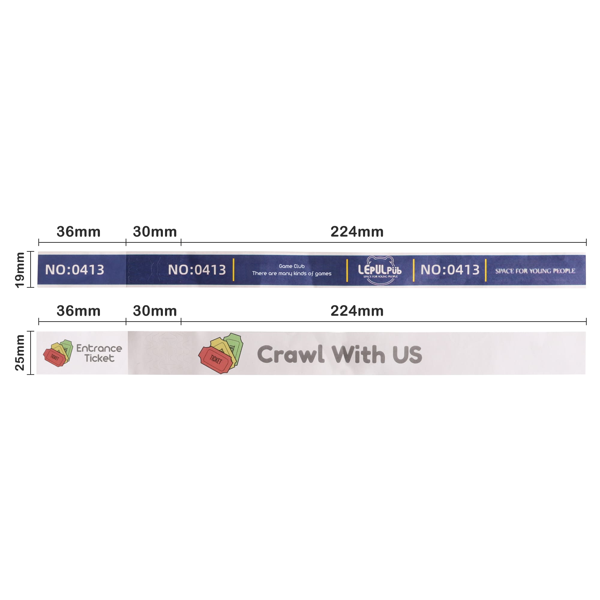 Tabbed Disposable Tyvek Wristband - PCW032 Image 