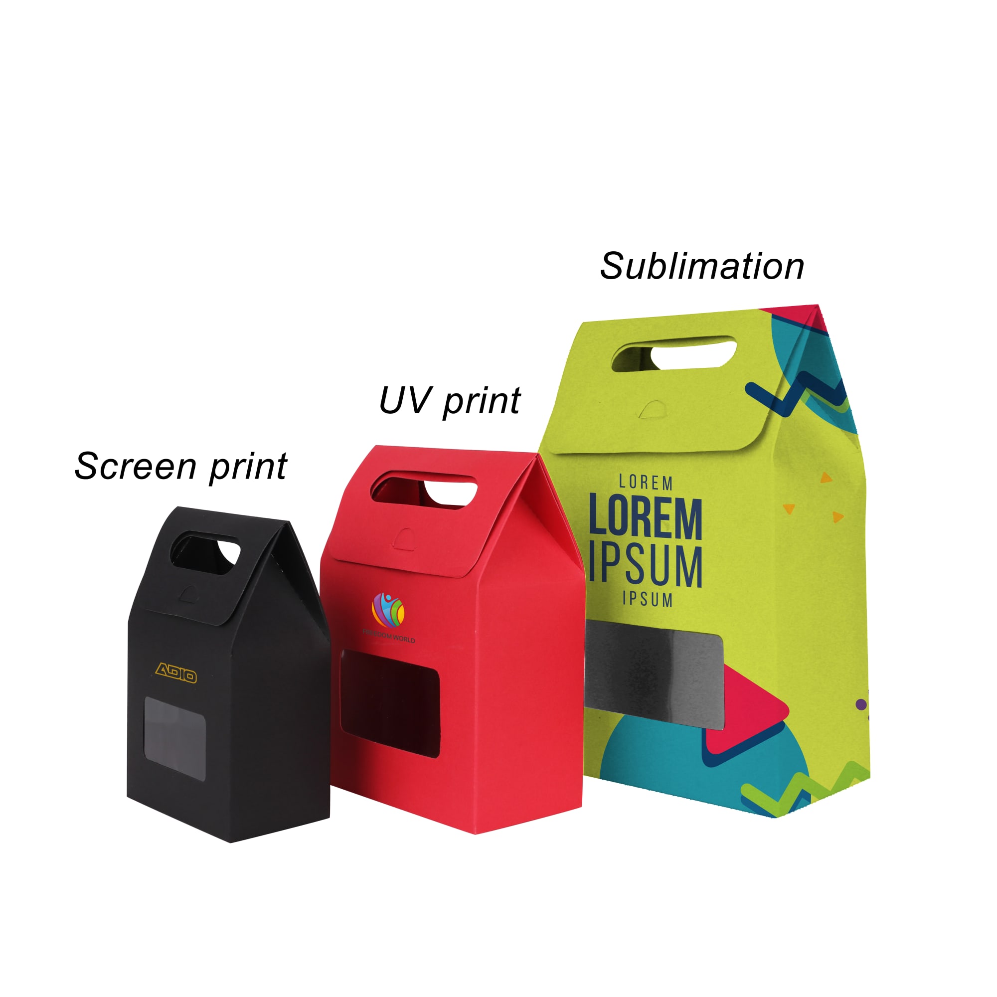 Die cut Handle Bag with Window(135x200x75mm ) - PCPB034 Image 