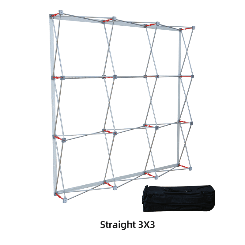 Alternative view of Straight Fabric Popup Displays 3x3