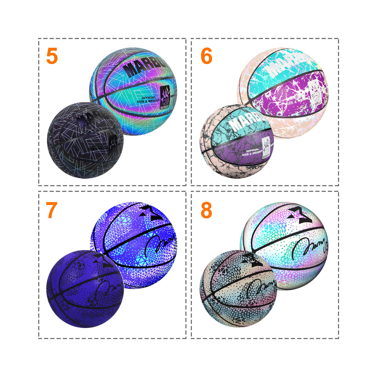 Holographic Glowing Basketball - PCH892 Image 