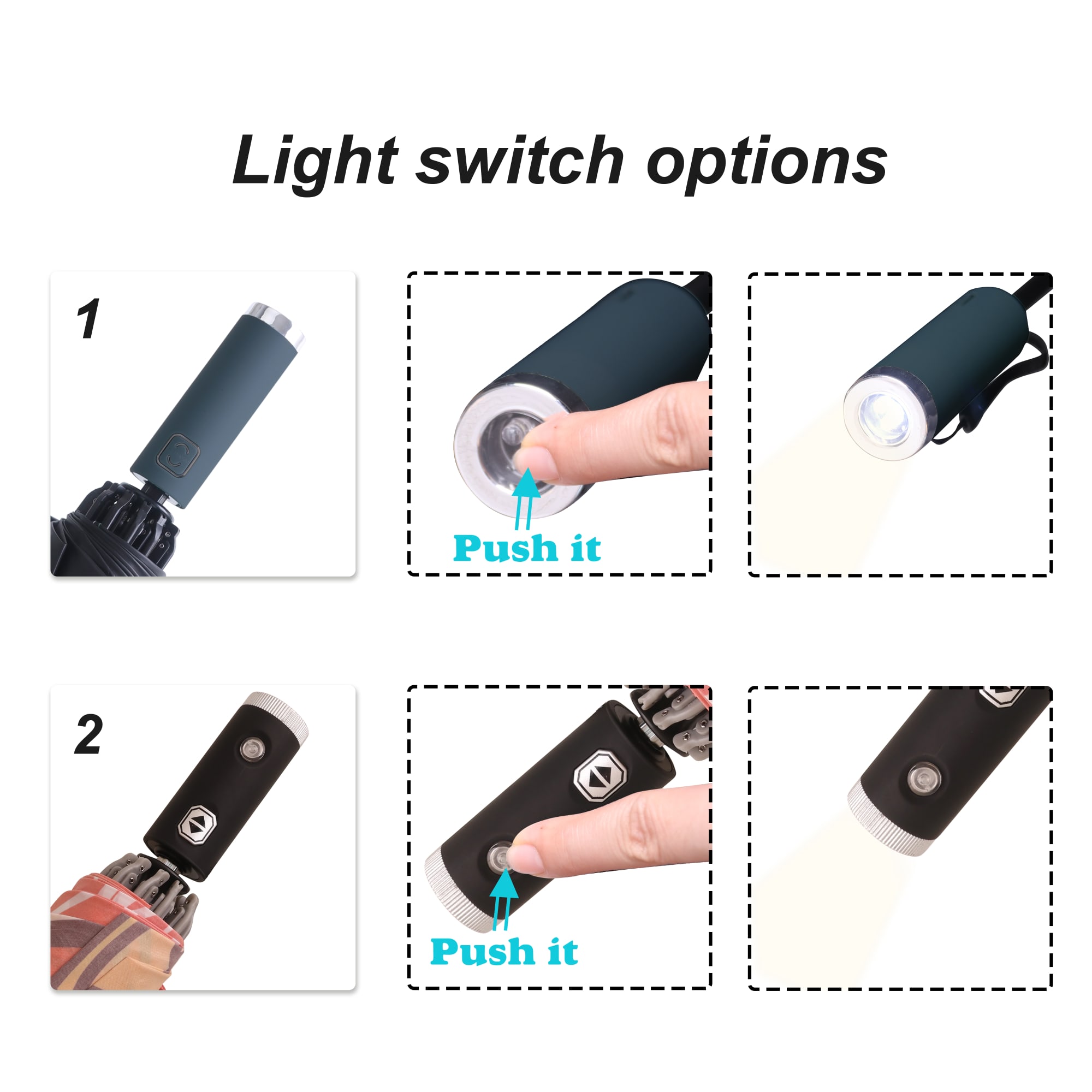 Folding Ten-Panel Umbrella with LED Light - PCH785 Image 