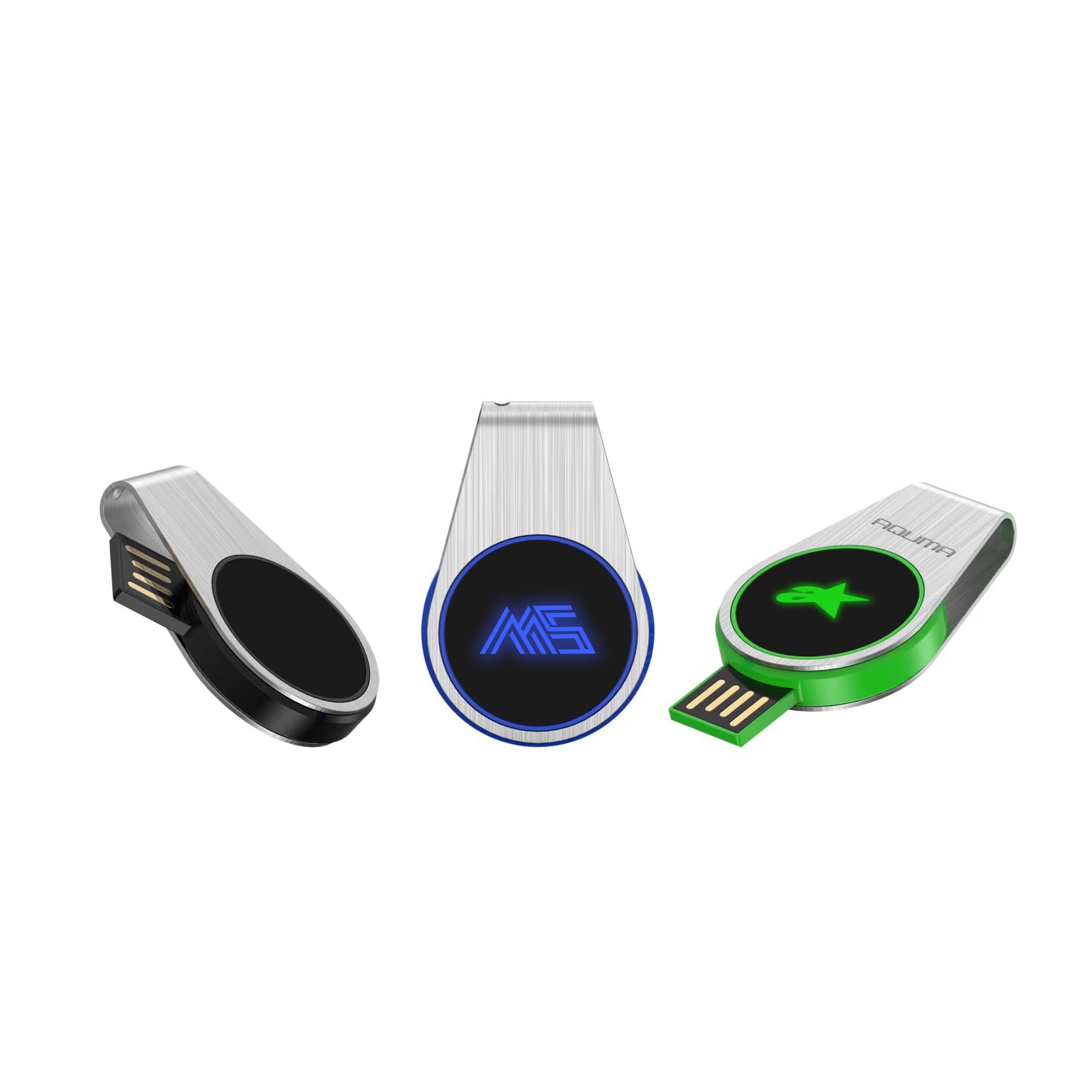 Swivel Lighting Logo Flash Drive - PCU959 Image
