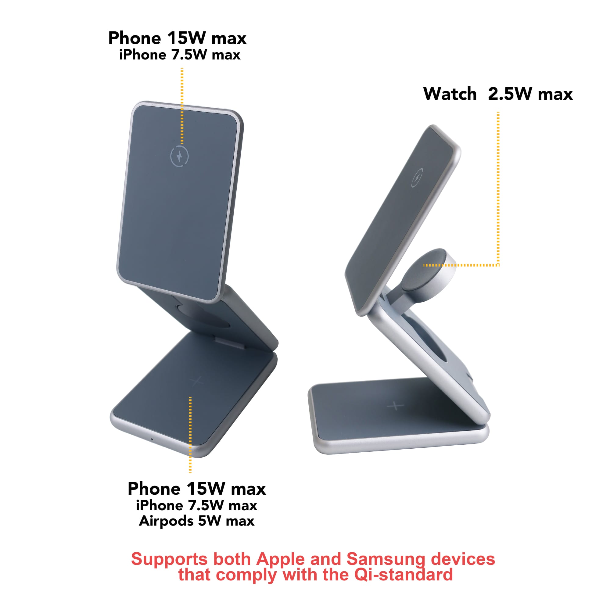 Alternative view of Premium 3 in 1 Foldable Wireless Charger Stand