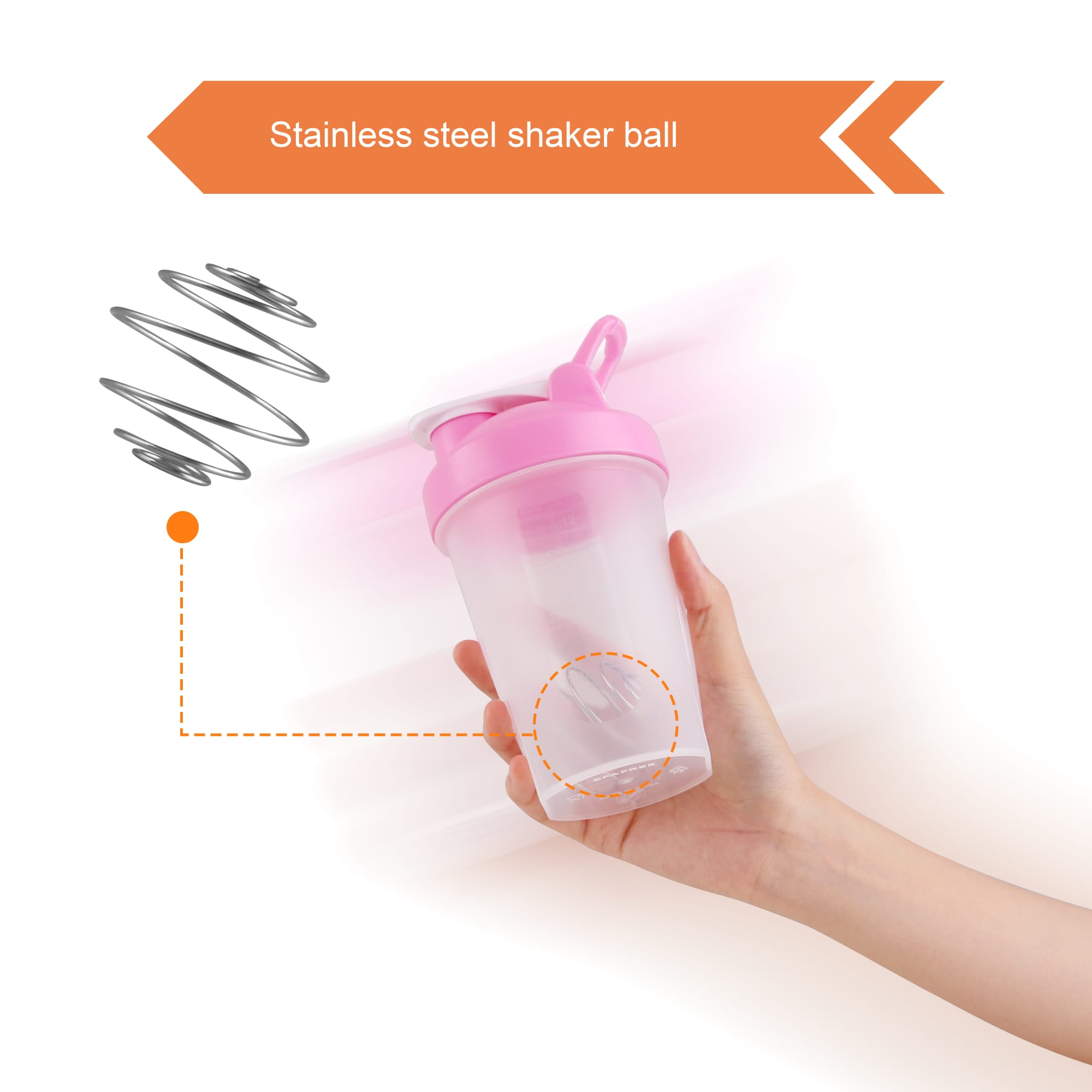 BPA Free Fitness Shaker Bottle with Loop 400ml - PXD272 Image