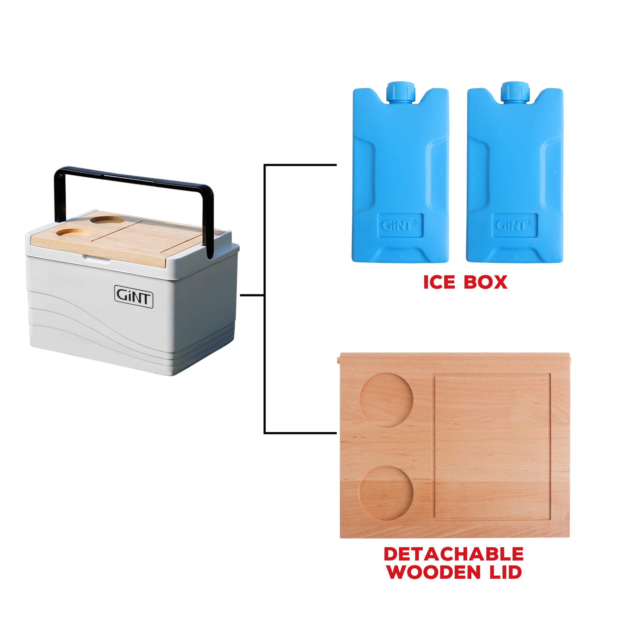 11L Wooden Lid Cooler Box - PCH635 Image