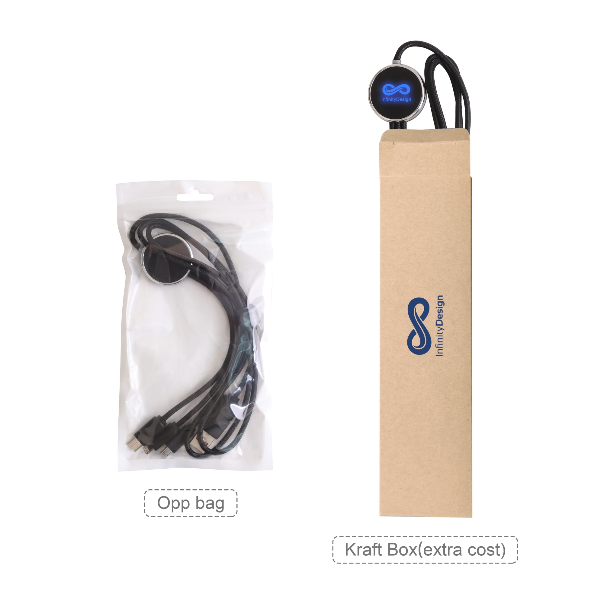 3-In-1 Light Up 1.2m Long Charging Cable - PCBA122 Image 