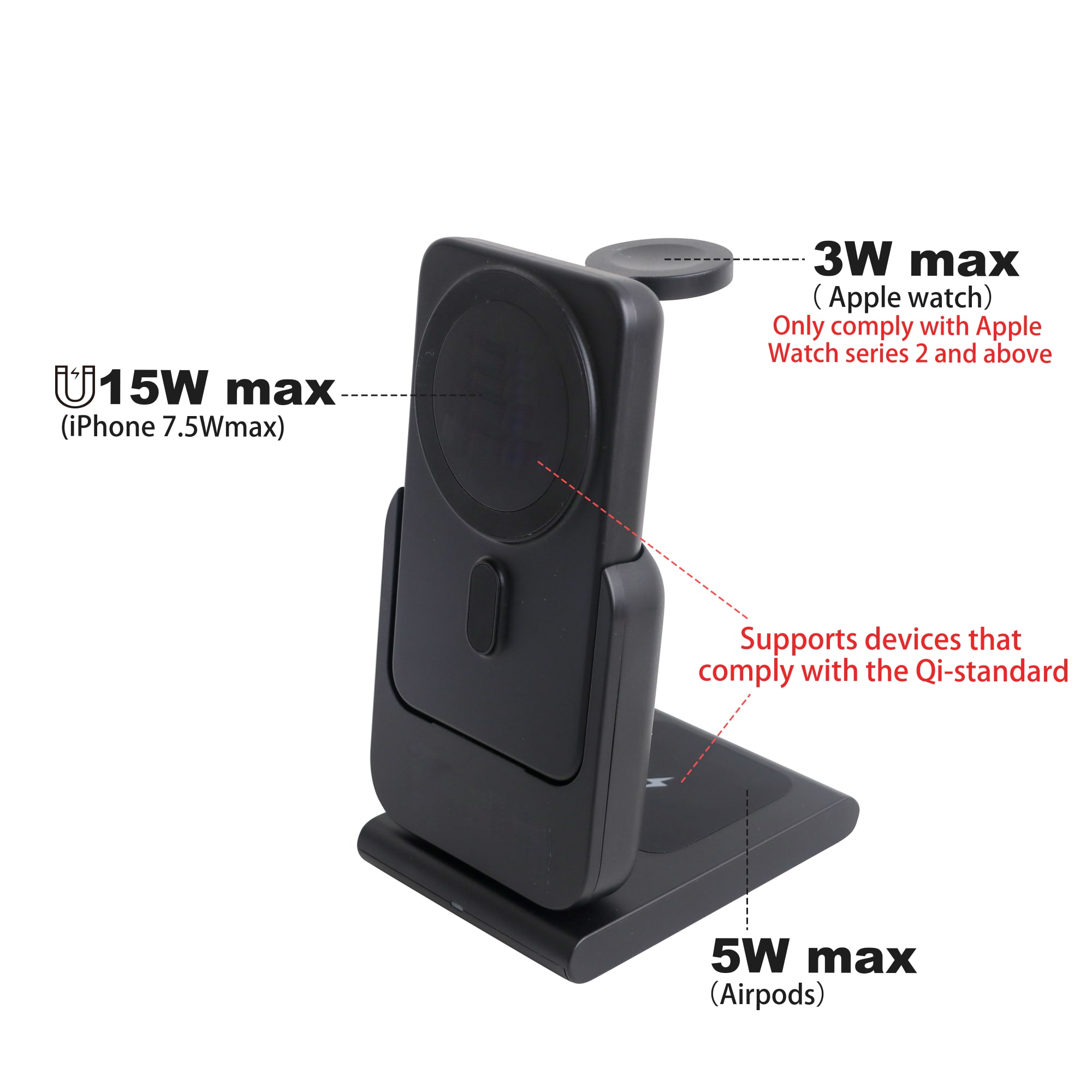 3-In-1 5000mAh Power Bank Charging Station - PCT286 Image 