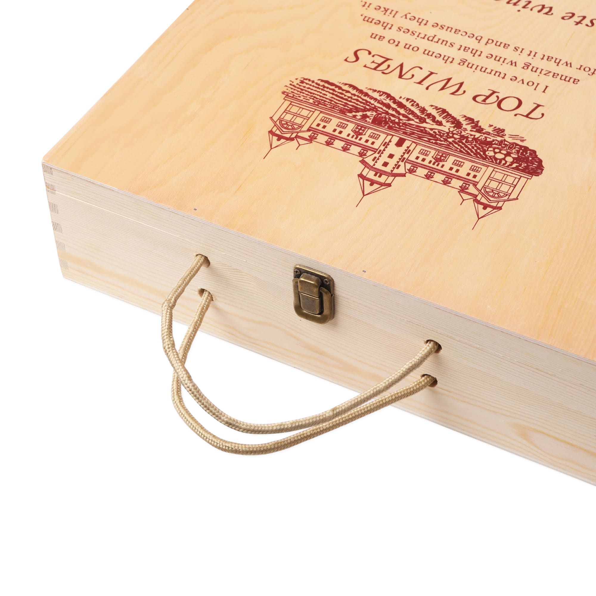 Four Bottles Vintage Wine Wooden Box - PCPB575 Image 