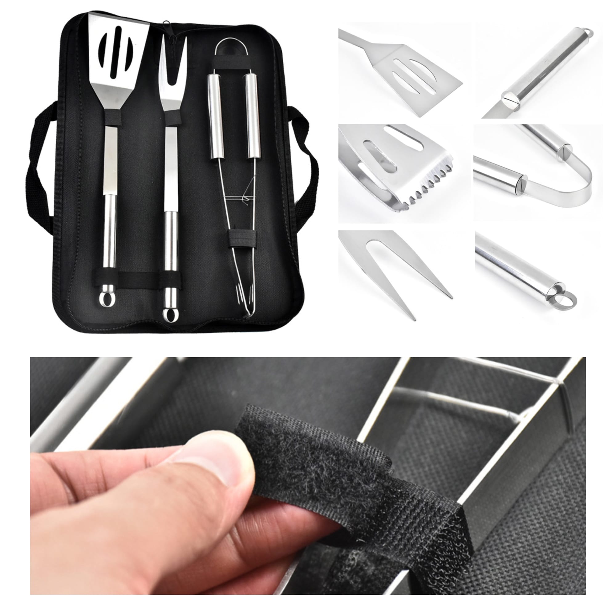 3 Pieces Barbecue Tools With Pouch - PCH375 Image