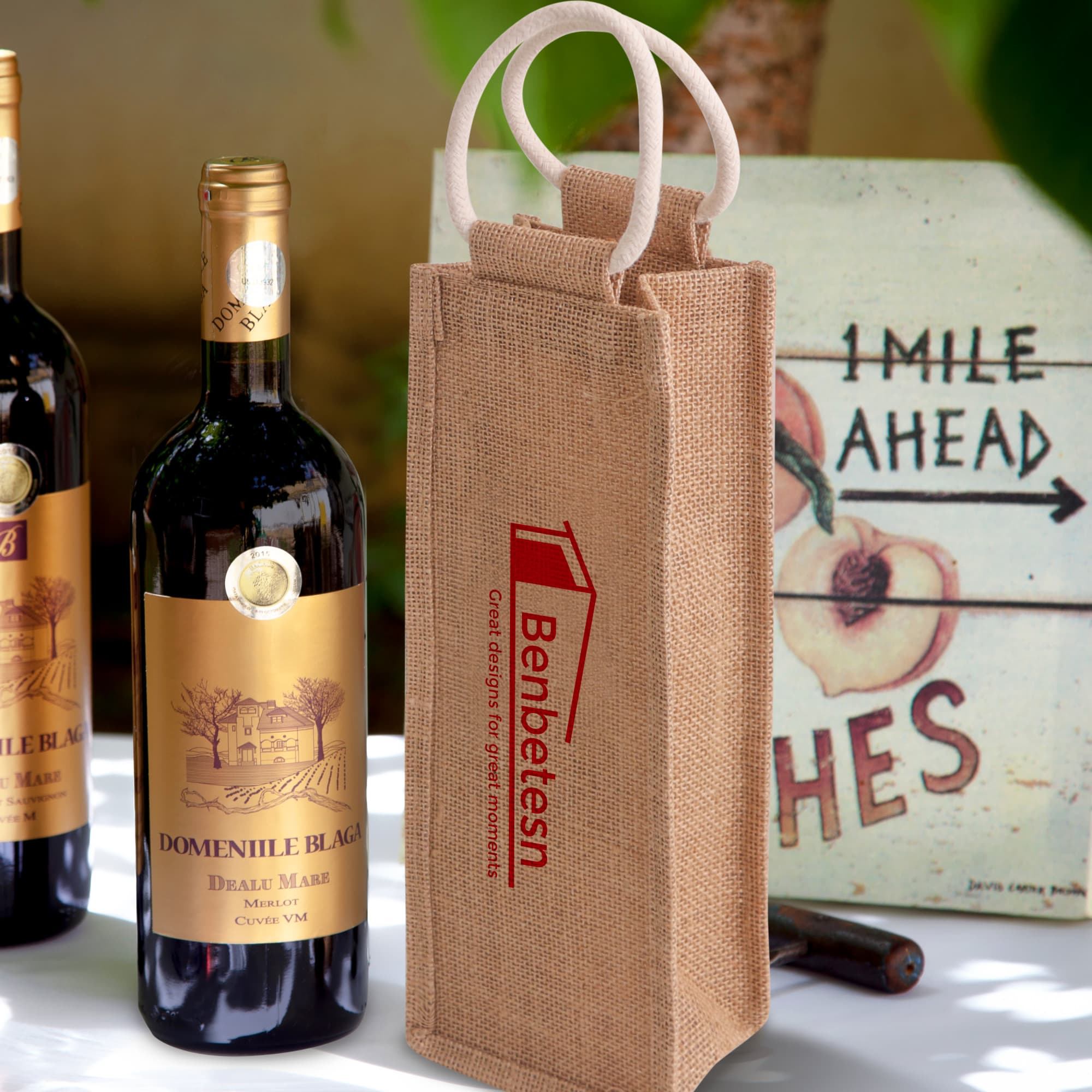 Jute Single Bottle Wine Carrier - PCBC145 Image