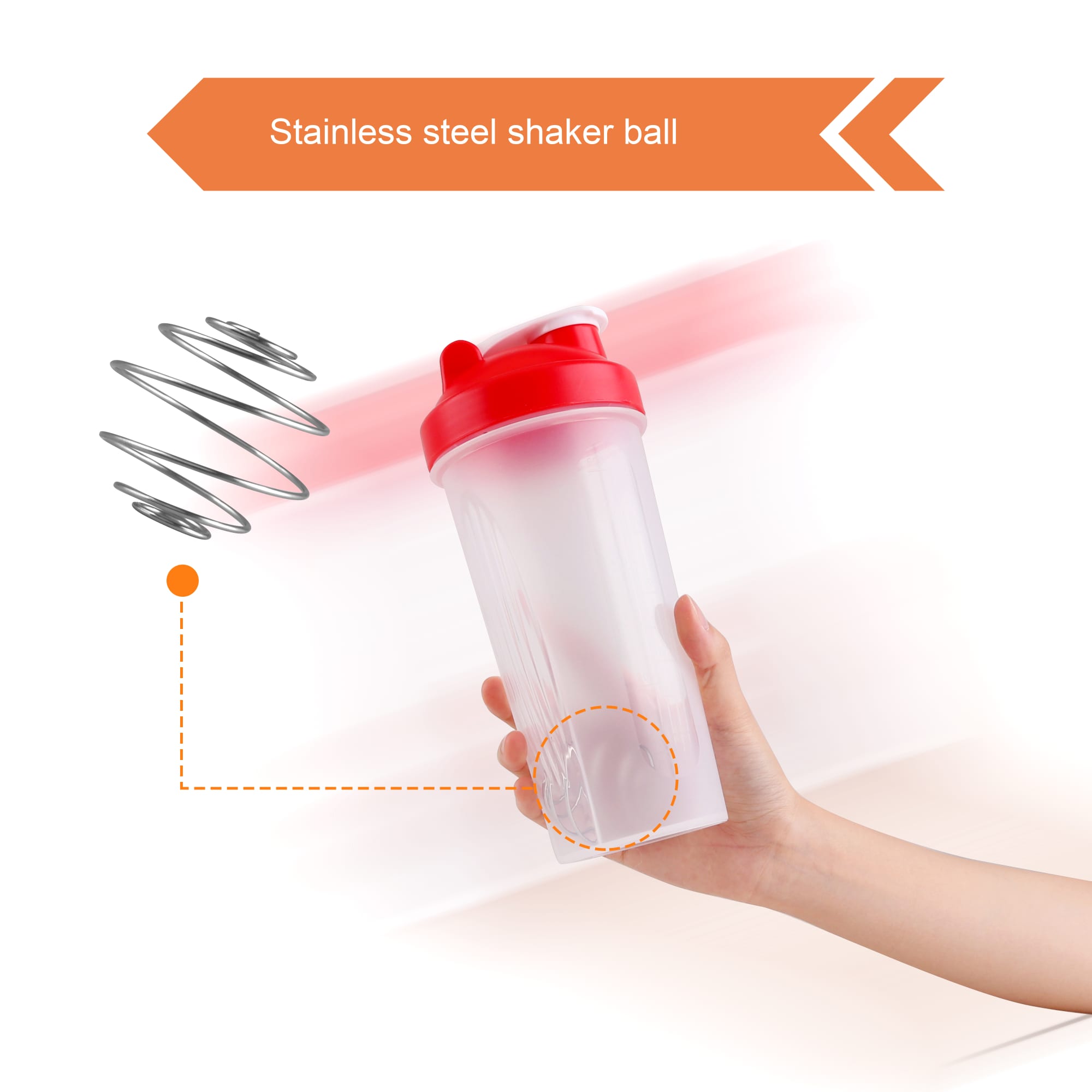 BPA Free Fitness Shaker Bottle 600ml - PXD271 Image