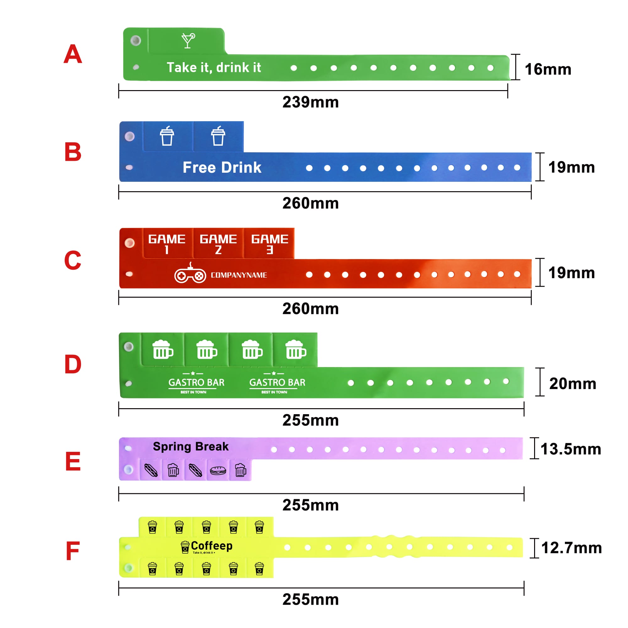 Tabbed Disposable PVC Wristband - PCW066 Image 