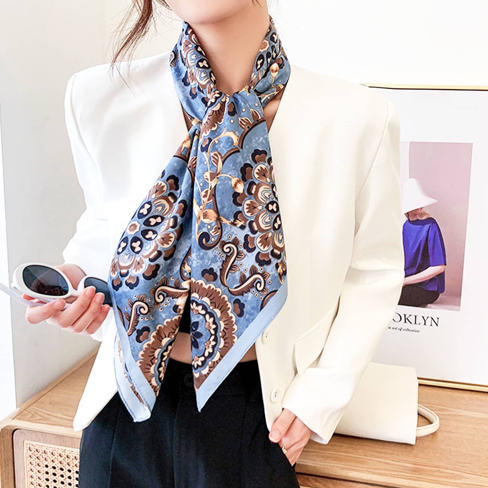 Silk Satin Chiffon Scarf - PCH831 Image