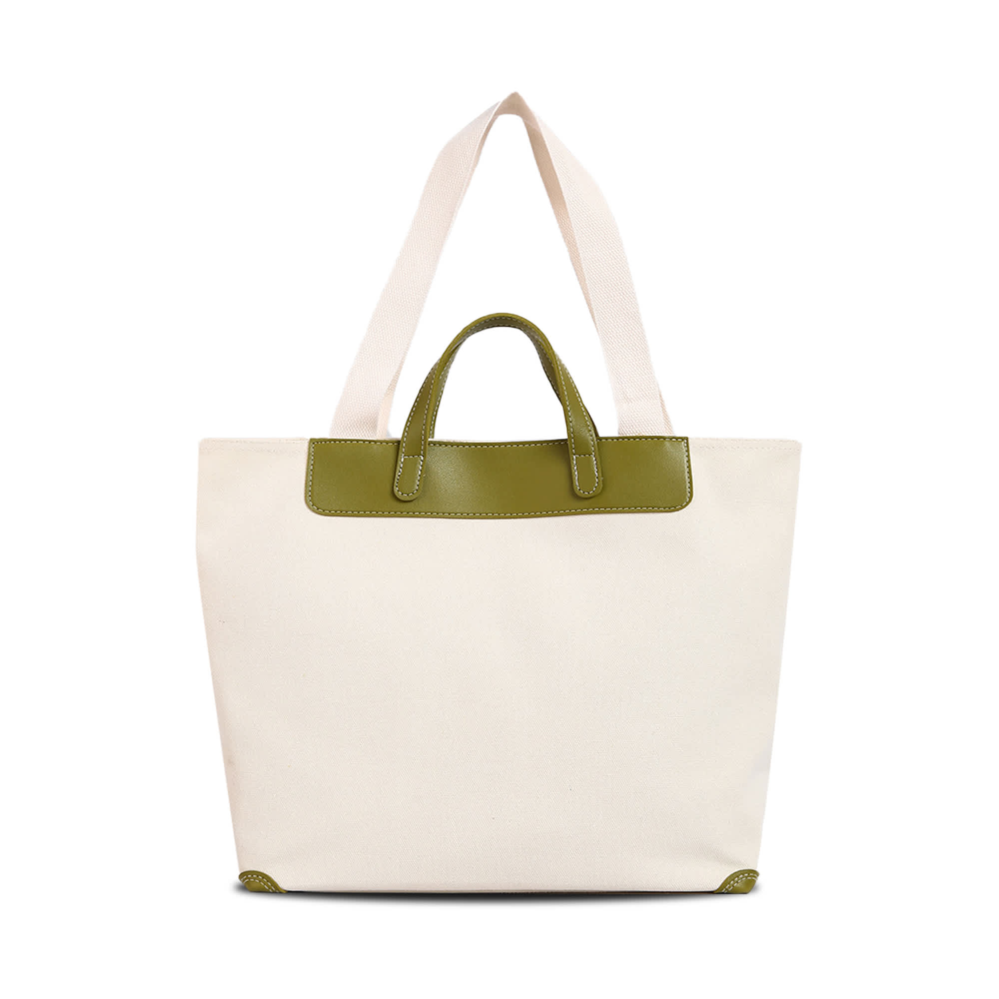 Canvas Bag With Leather Handle