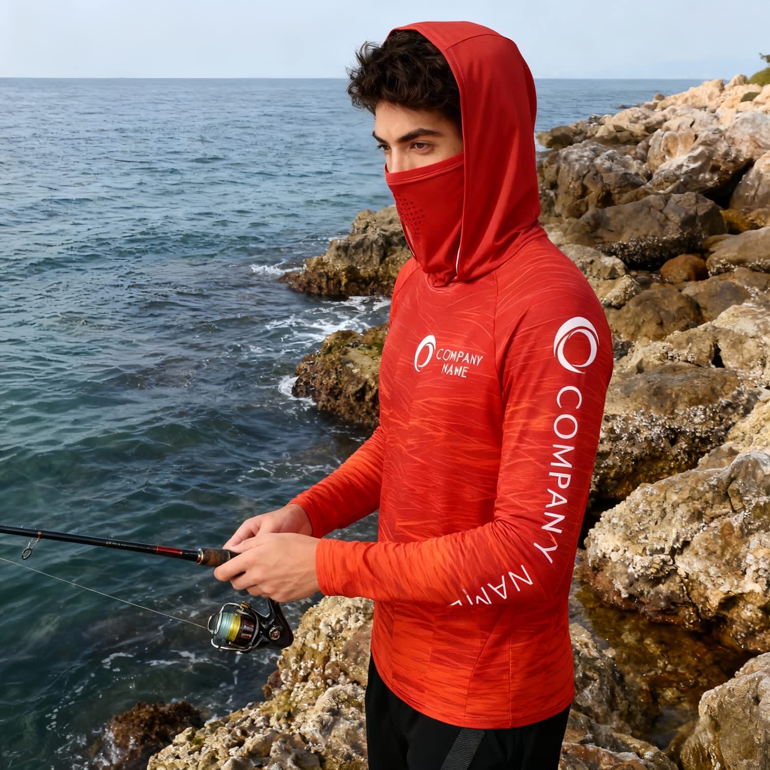 Alternative view of Men's Polyester Spandex Sublimated Sun Protection Hoodie