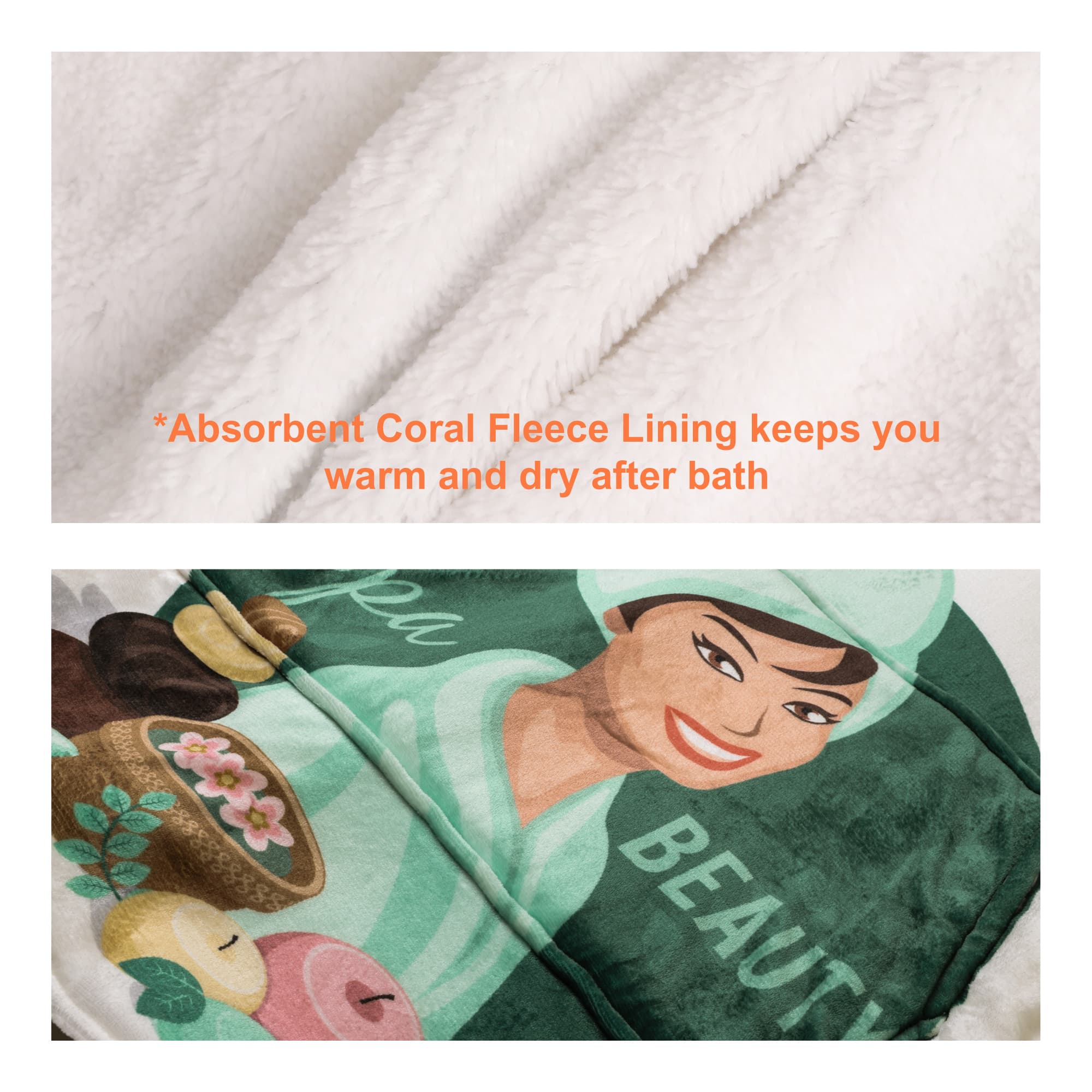 Unisex 100%Polyester Sublimated Wearable Blanket with Absorbent Lining - PCC062 Image 