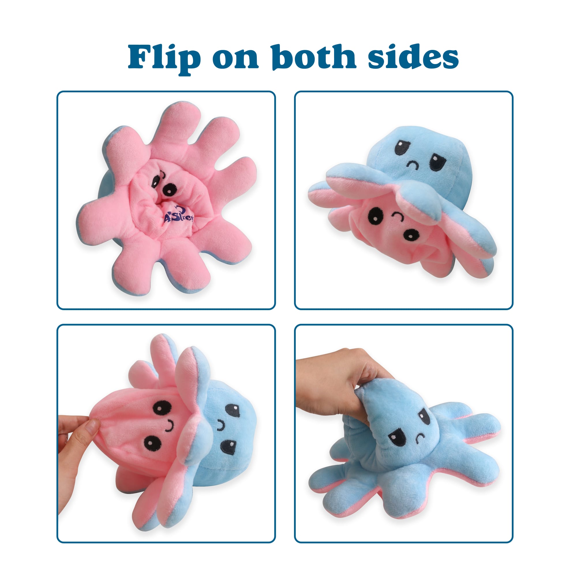 Large Reversible Octopus Plush Toy