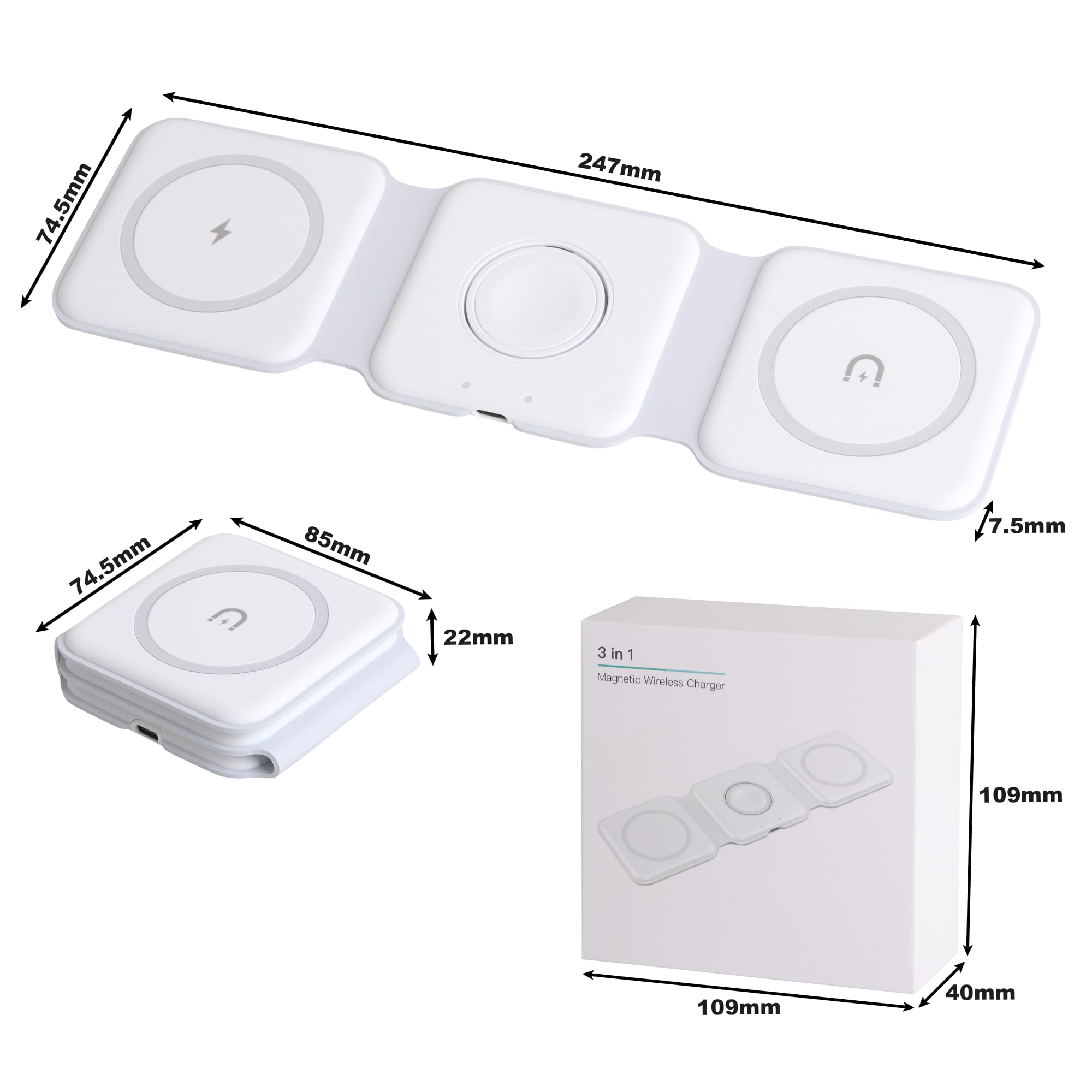 3-In-1 Foldable Magsafe Wireless Charger - PCT280 Image