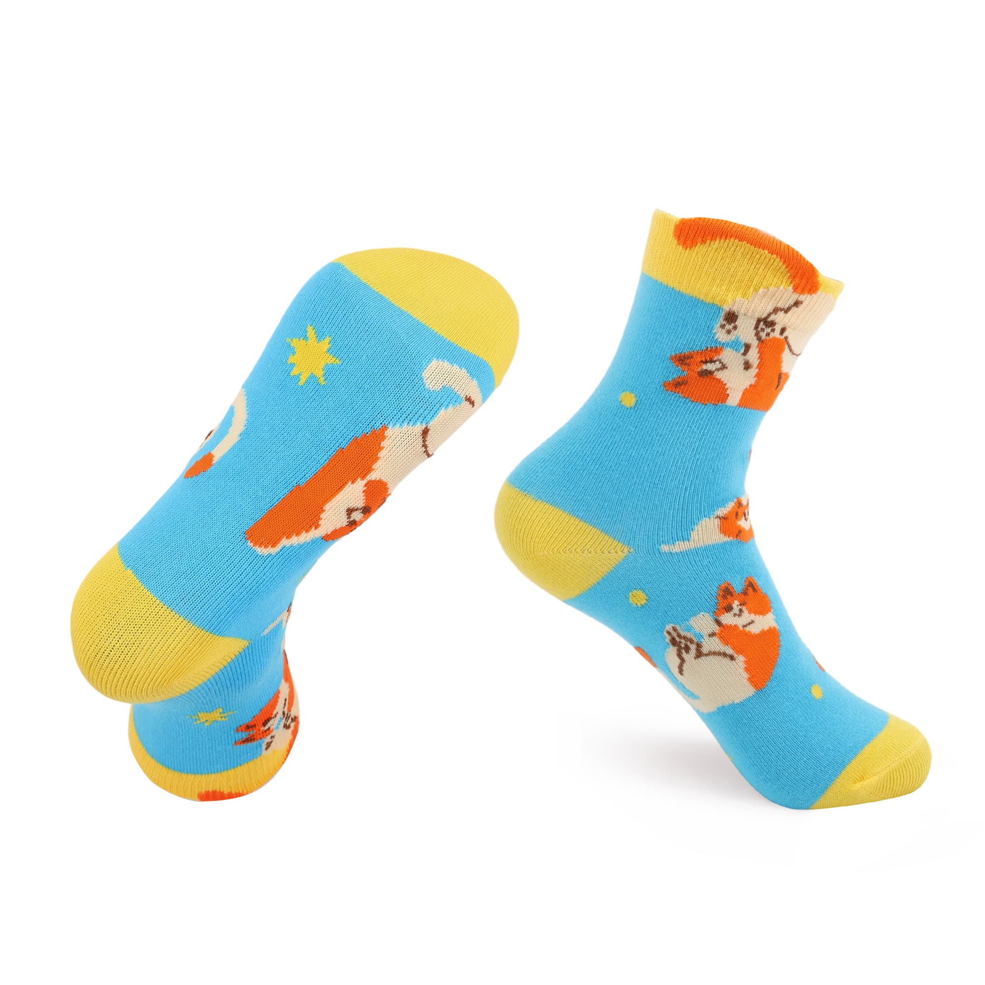 Alternative view of Ear Shaped Crew Kids Custom Pattern Woven Socks