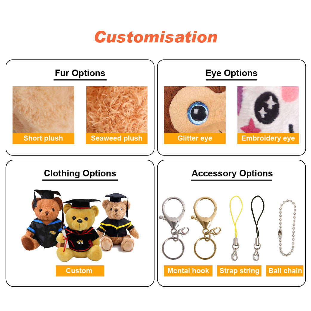 Custom Graduation Bear Keyrings - PCPT166 Image 