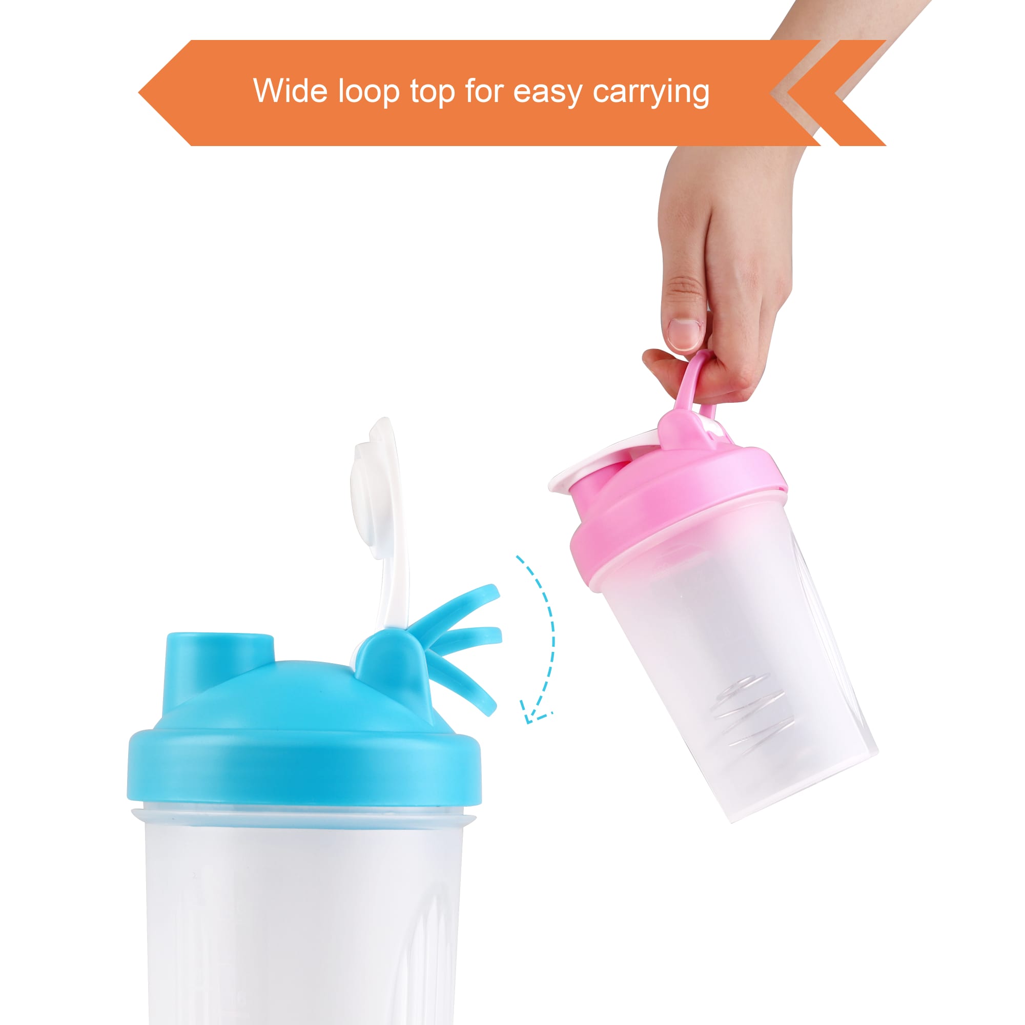 BPA Free Fitness Shaker Bottle with Loop 400ml - PXD272 Image