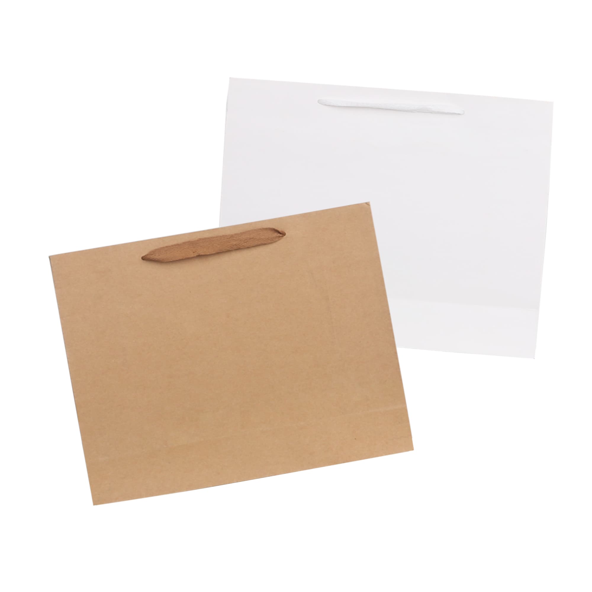 Large Crosswise Paper Bag with Fabric Flat Handle(320 x 250 x 110mm)