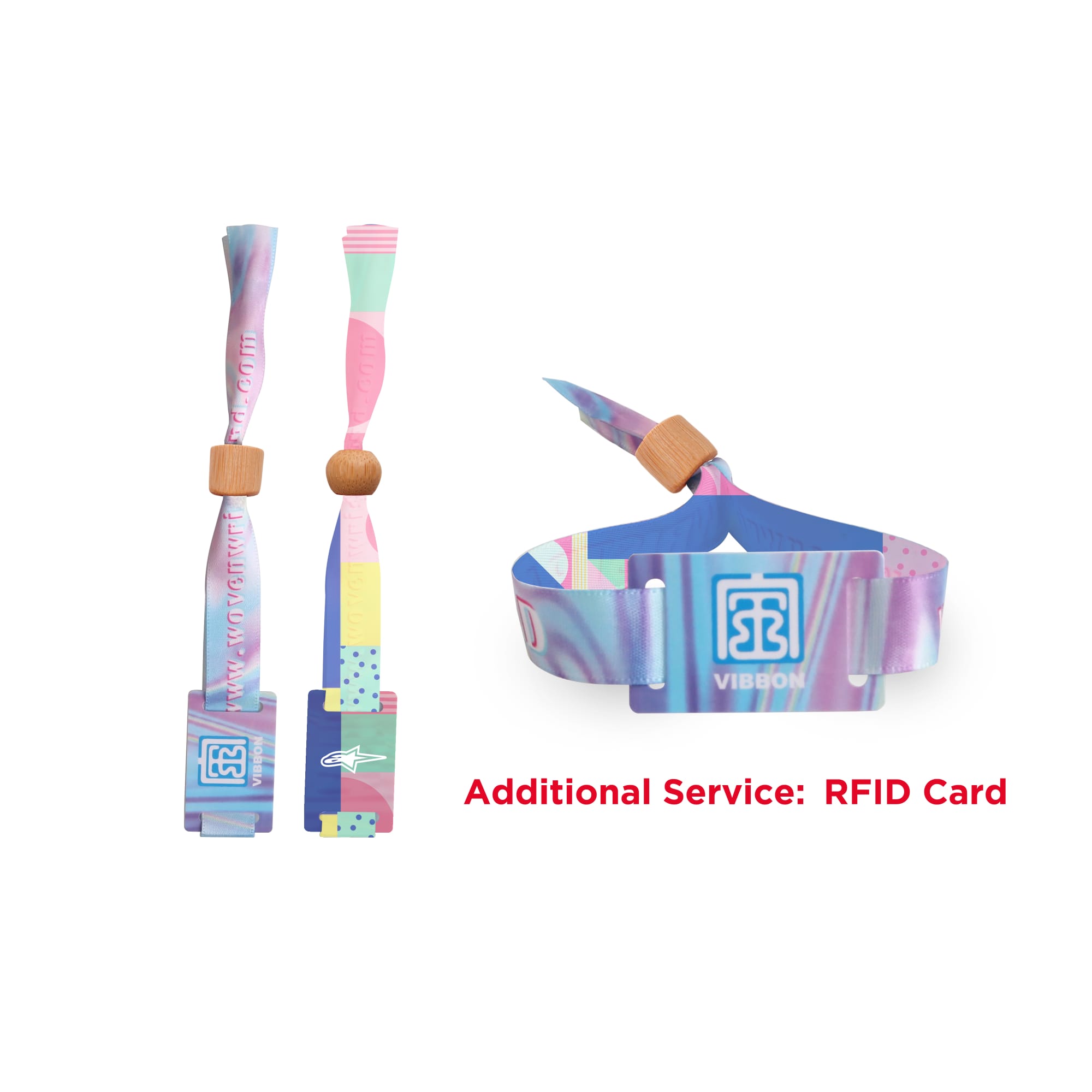 RPET Fabric Wristband With Bamboo Toggle - PCW038 Image 