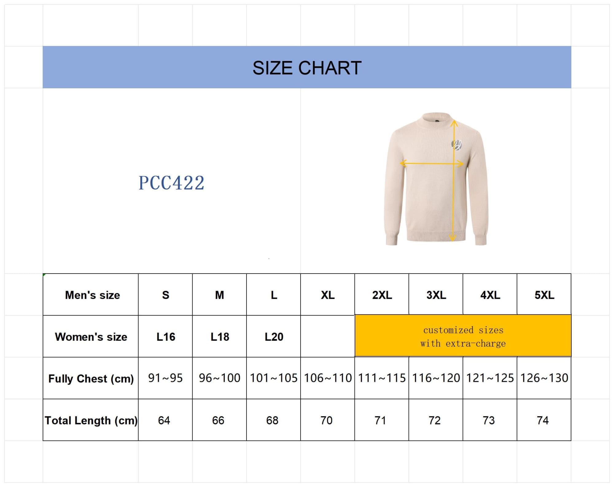 Men’s 100% Cotton Crew Neck Sweater - PCC422 Image