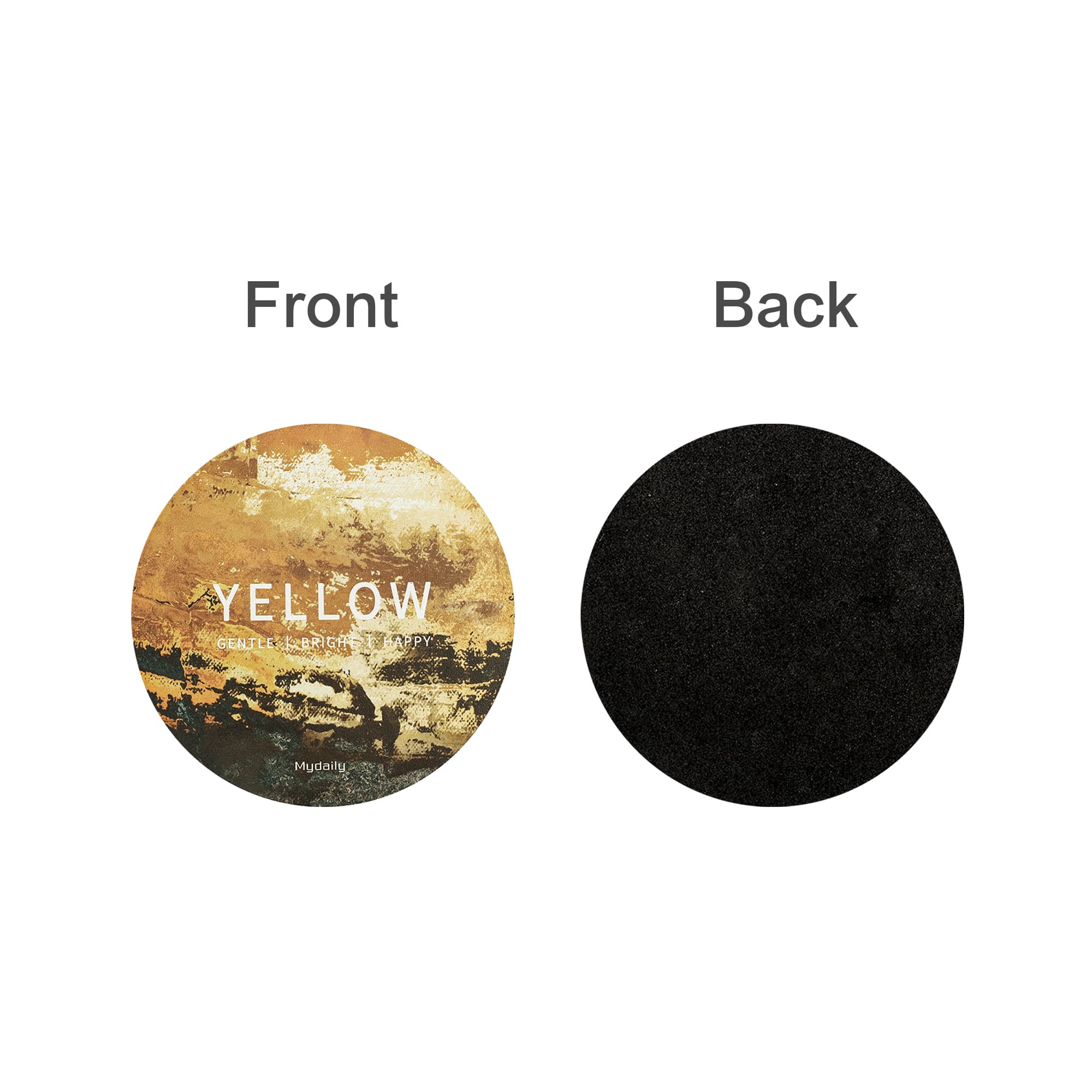 Alternative view of Round Frosted Metal Coaster