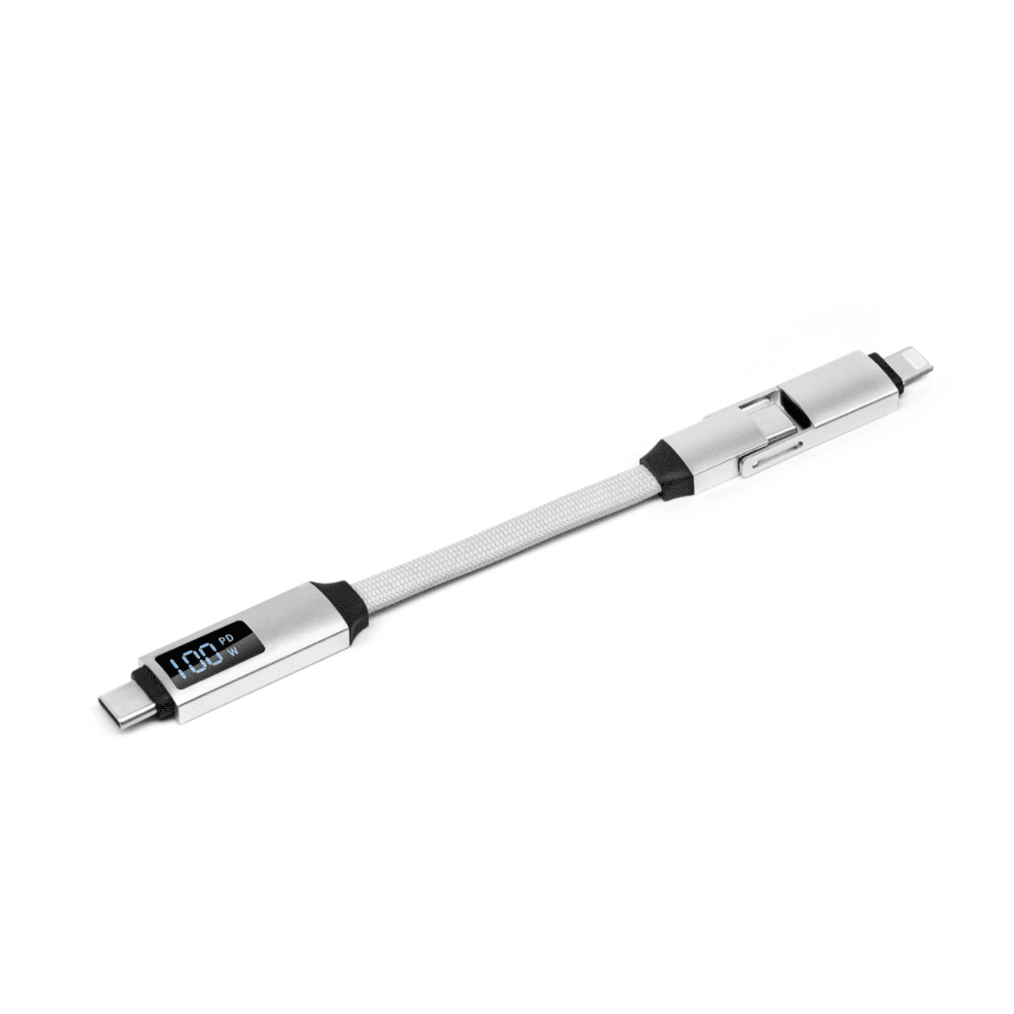 Alternative view of 100W 3-In-1 Aluminium Charging Cable with Digital Display