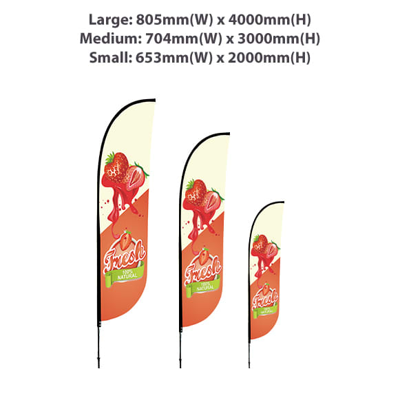 Medium(70.4*300cm) Convex Feather Banners 13ft