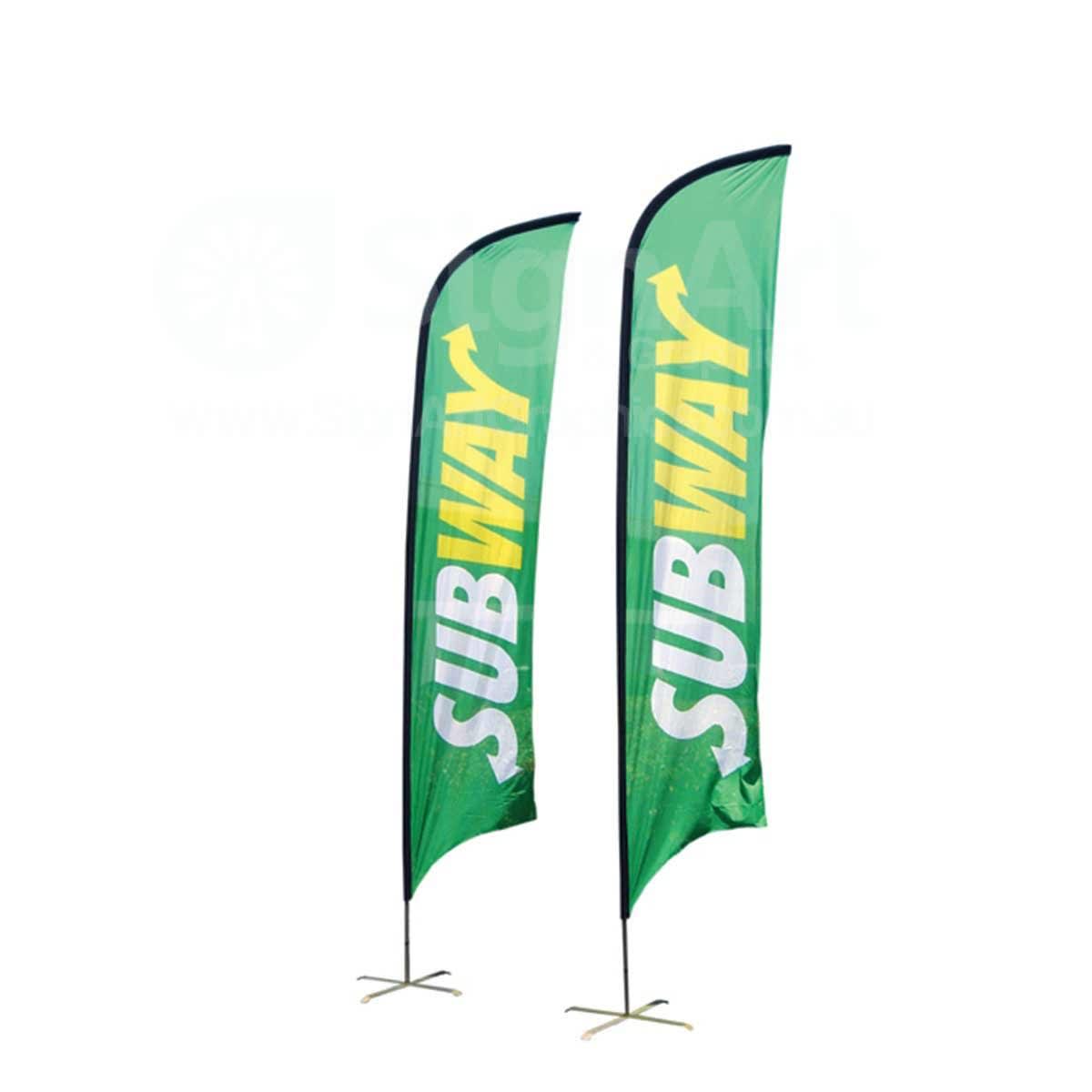 Small(65.3*200cm) Concave Feather Banners 9ft