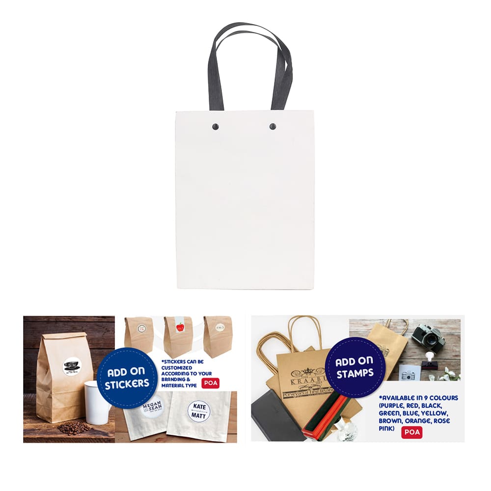 Small Vertical Paper Bag with Knitted Handle(170 x 220 x 100mm) - PCPB150 Image