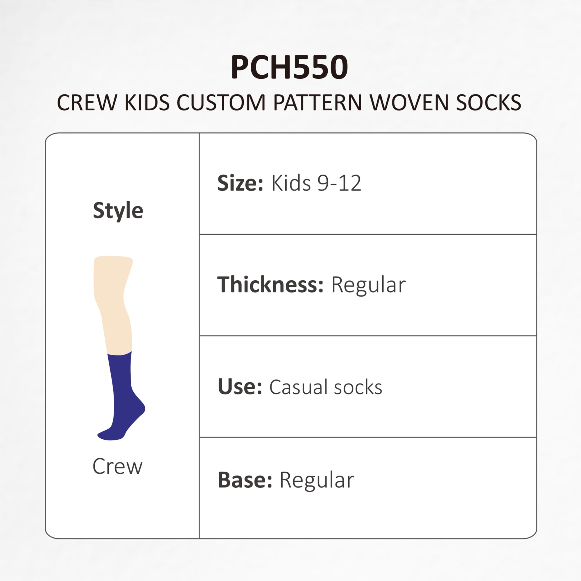 Crew Kids Custom Pattern Woven Socks - PCH550 Image