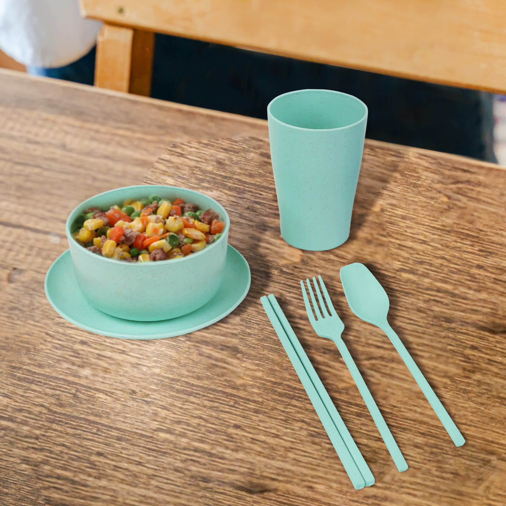 Wheat Straw Tableware Set (6 Pieces) - PCH470 Image 