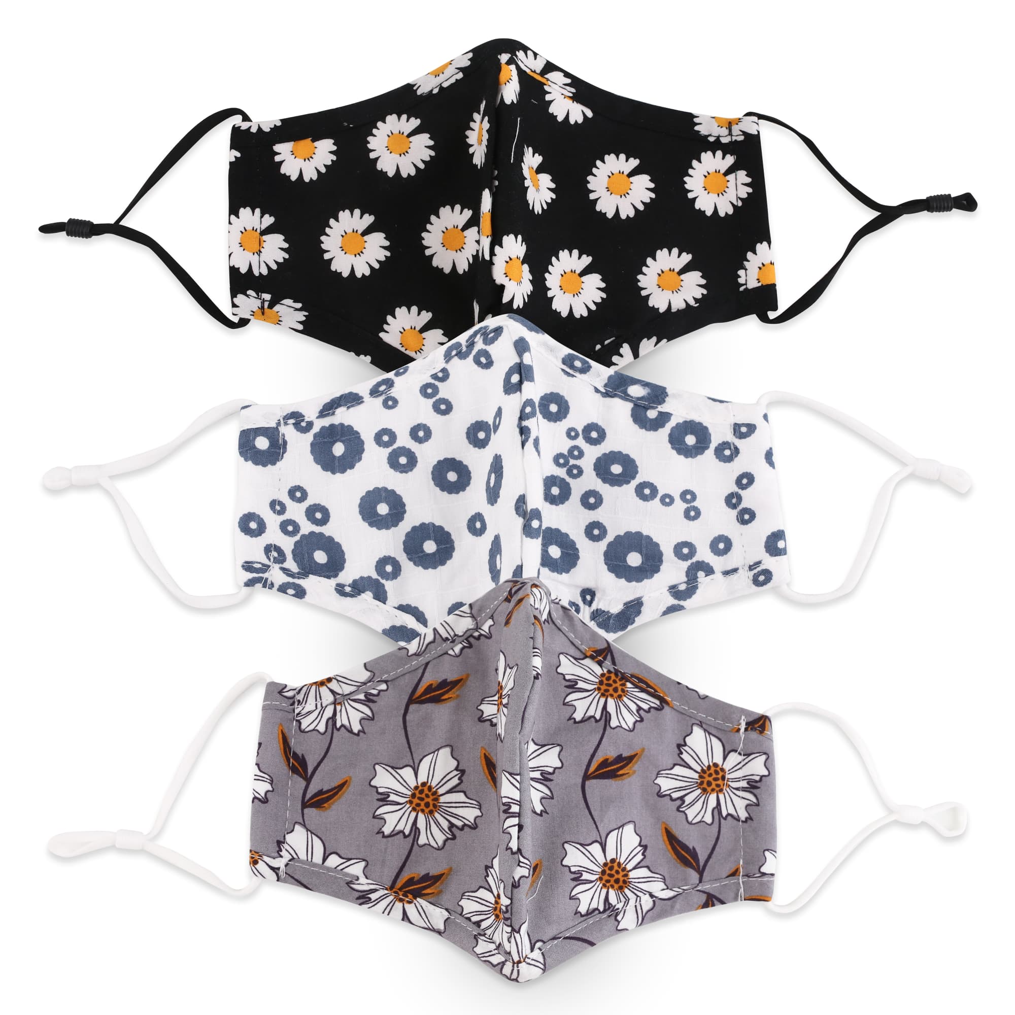 4-Ply Fabric Flower Pattern Reusable Face Mask - 9 designs available - PCA062 Image 