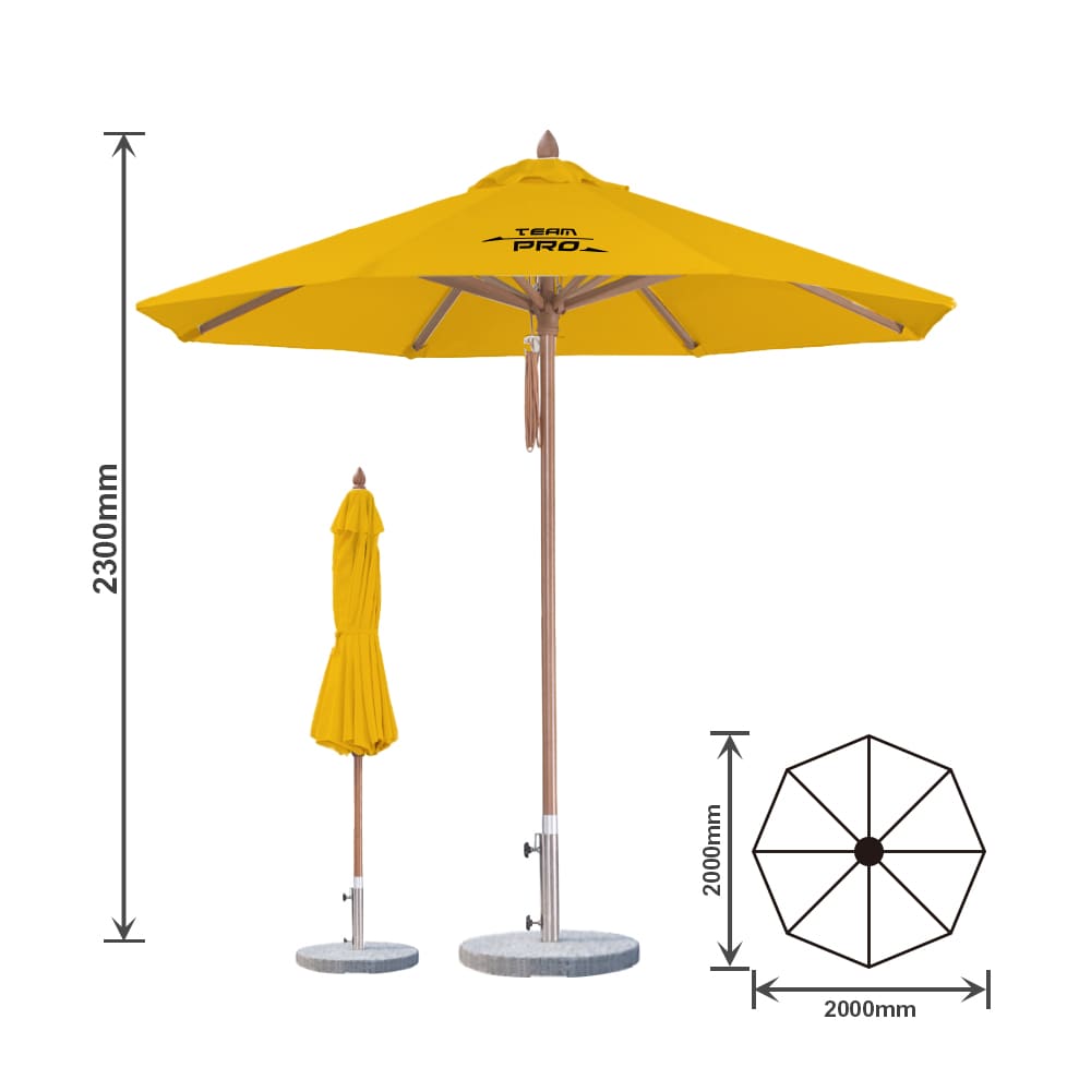 Alternative view of 2x2m Wind-resistant Octagon Stock Colour Outdoor Umbrella